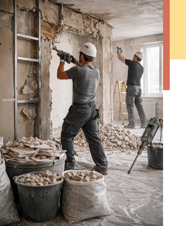 Демонтажные работы в Новоалтайске от 2760 руб. — услуги и цена под ключ | ОТДЕЛОЧНИК-Нвл