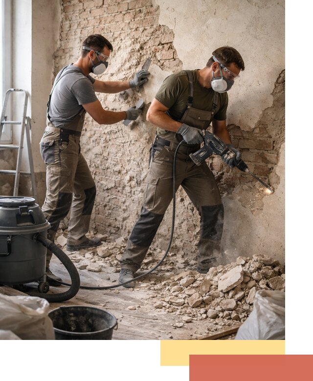Демонтаж штукатурки со стен в Новоалтайске быстро и аккуратно