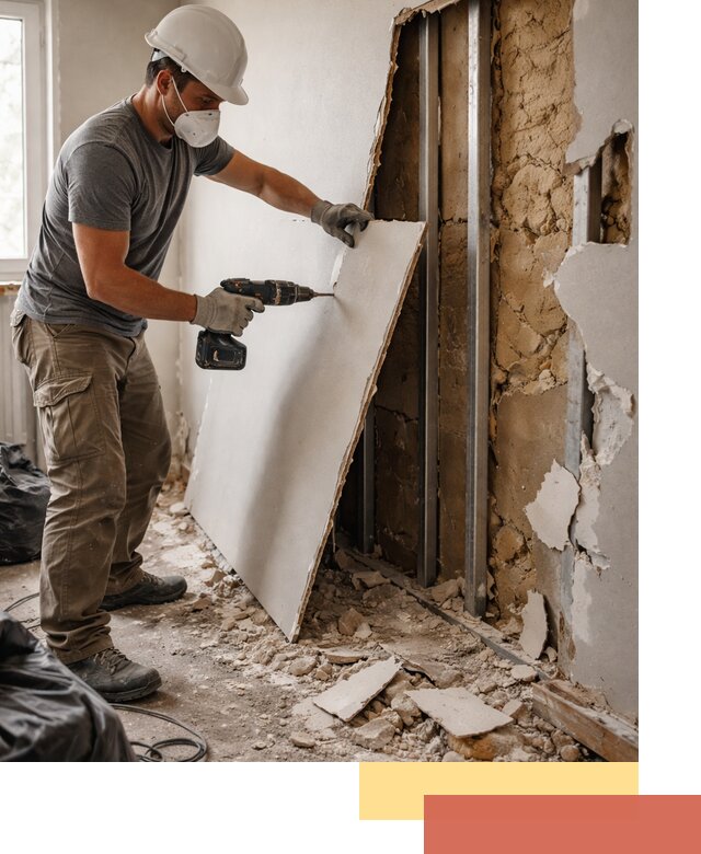 Демонтаж гипсокартона со стен в Новоалтайске качественно и быстро