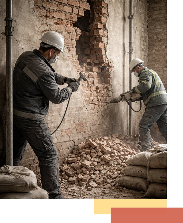 Демонтаж кирпичных стен в Новоалтайске быстро и безопасно