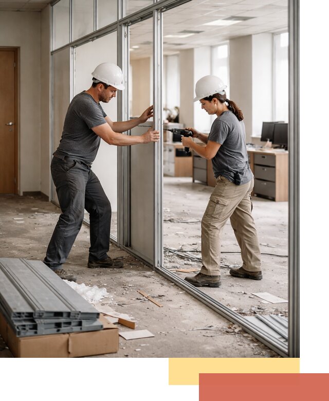 Демонтаж алюминиевых перегородок в Новоалтайске быстро и аккуратно