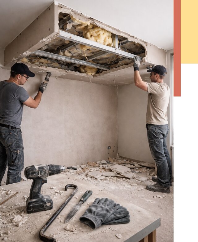 Демонтаж короба из гипсокартона в Новоалтайске от 1554 руб. — быстро и недорого | ОТДЕЛОЧНИК-Нвл