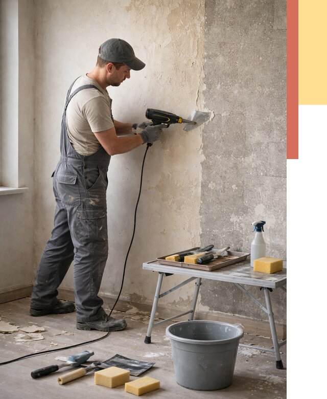 Очистка стен от клея в Новоалтайске от 1891 руб. — снятие и удаление клея со стен | ОТДЕЛОЧНИК-Нвл