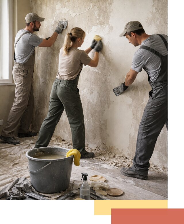 Очистка стен от клея и грунтовки в Новоалтайске качественно и быстро