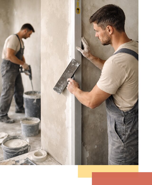 Выведение углов стен в Новоалтайске: монтаж и оштукатуривание