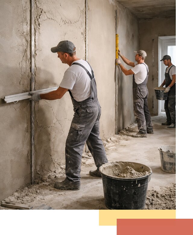 Штукатурка стен по маякам в Новоалтайске — точная и ровная поверхность