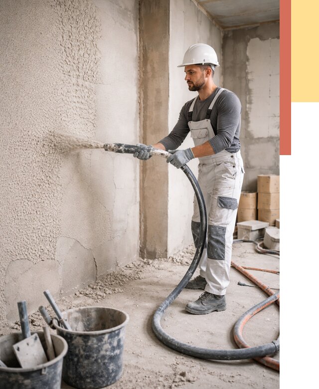 Машинная штукатурка стен в Новоалтайске под ключ от 6646 руб./м2 | ОТДЕЛОЧНИК-Нвл