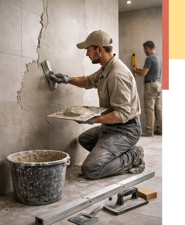 Штукатурка стен в ванной в Новоалтайске от 4601 руб./м² — выравнивание под ключ | ОТДЕЛОЧНИК-Нвл