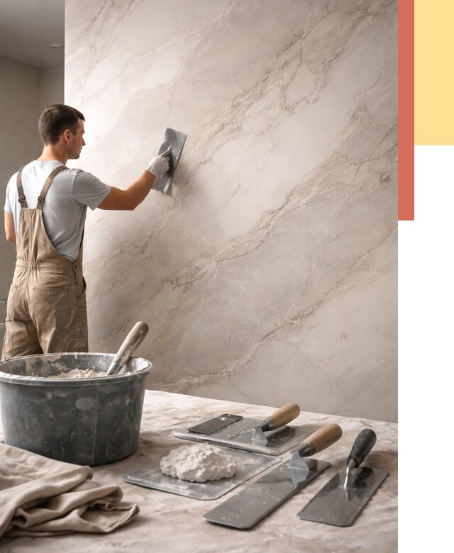 Декоративная штукатурка под мрамор в Новоалтайске от 2863 руб./м² — быстро и недорого | ОТДЕЛОЧНИК-Нвл