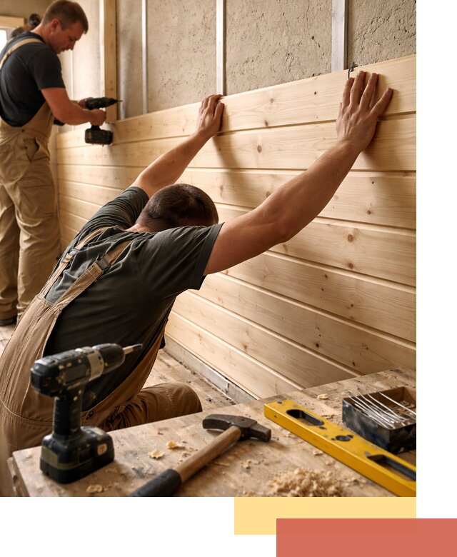 Монтаж деревянной вагонки на стены в Новоалтайске быстро и качественно