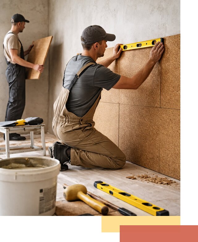 Монтаж пробковых панелей на стены в Новоалтайске быстро и качественно