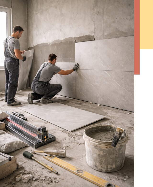 Облицовка стен керамогранитом в Новоалтайске от 4294 руб./м² — услуги под ключ | ОТДЕЛОЧНИК-Нвл