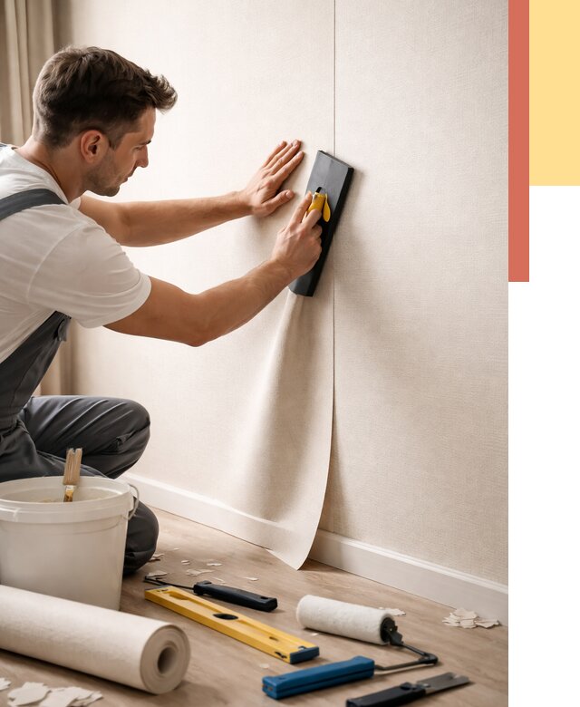 Поклейка виниловых обоев в Новоалтайске от 4601 руб. | Быстро и недорого — ОТДЕЛОЧНИК-Нвл