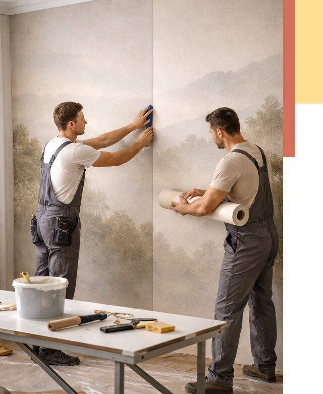 Поклейка фотообоев в Новоалтайске от 8690 руб/м² — быстро и недорого | ОТДЕЛОЧНИК-Нвл