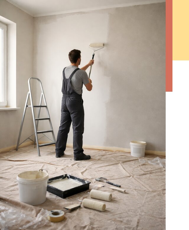 Покраска стен моющейся краской в Новоалтайске от 358 руб./м² — быстро и недорого | ОТДЕЛОЧНИК-Нвл