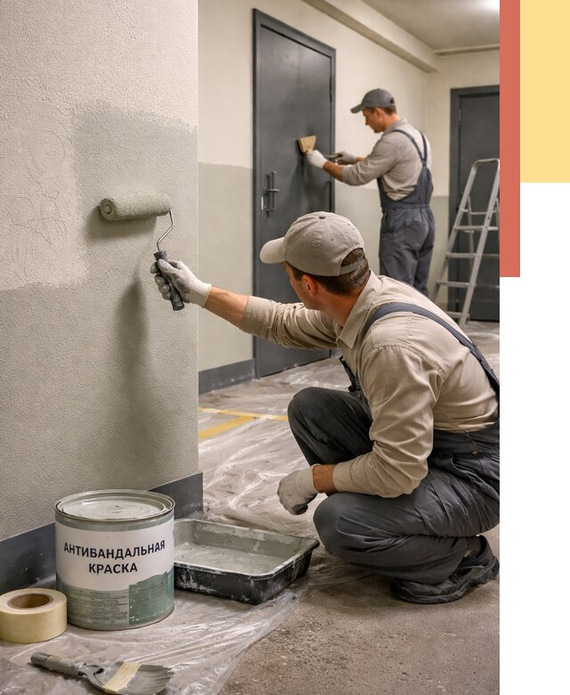 Покраска стен антивандальной краской в Новоалтайске от 4601 руб./м² под ключ | ОТДЕЛОЧНИК-Нвл