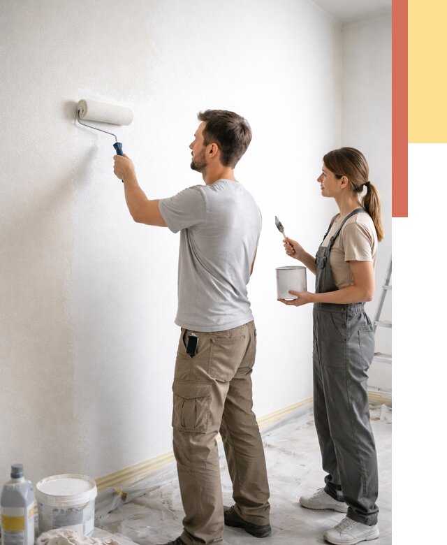 Окраска стен по стеклохолсту в Новоалтайске от 4601 руб/м² под ключ | ОТДЕЛОЧНИК-Нвл