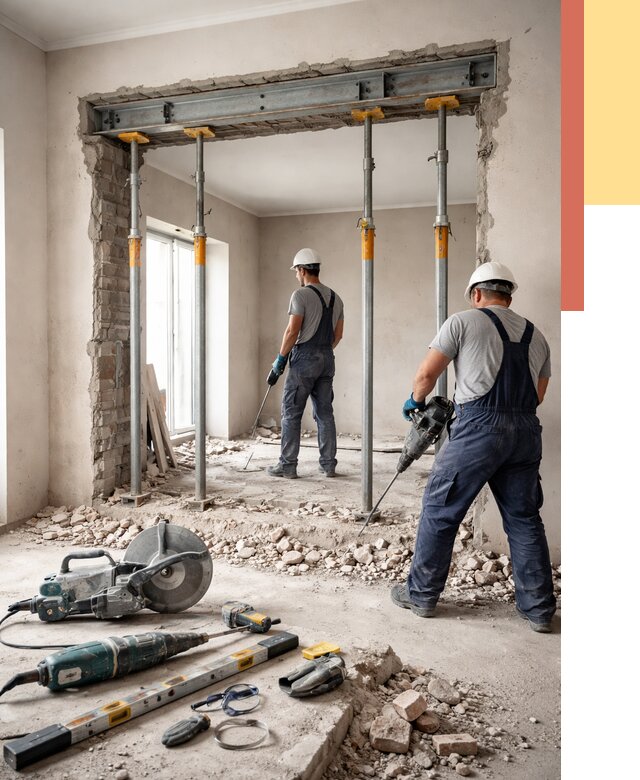 Прорезка проема в стене в Новоалтайске от 4601 руб. — быстро и недорого | ОТДЕЛОЧНИК-Нвл