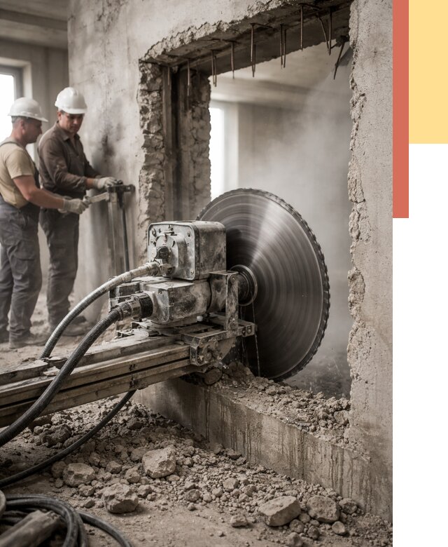 Алмазная резка проемов в Новоалтайске от 4601 руб. быстро и недорого | ОТДЕЛОЧНИК-Нвл