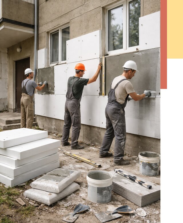 Утепление стен пенопластом в Новоалтайске от 1789 руб. — недорого и под ключ | ОТДЕЛОЧНИК-Нвл