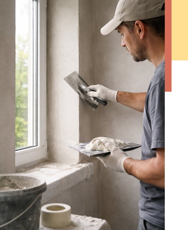 Штукатурка откосов в Новоалтайске от 4601 руб/м² — услуги и выравнивание под ключ | ОТДЕЛОЧНИК-Нвл