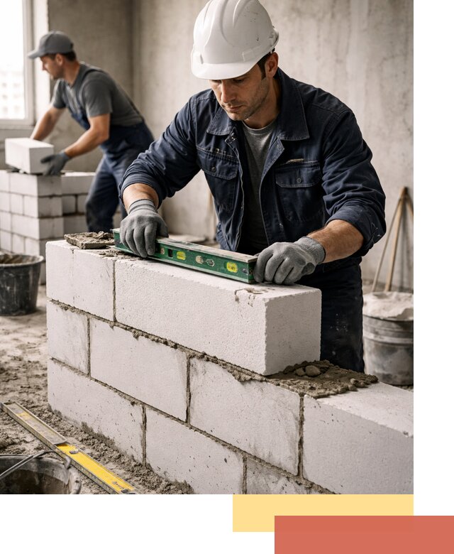 Кладка перегородок из пеноблока под ключ в Новоалтайске