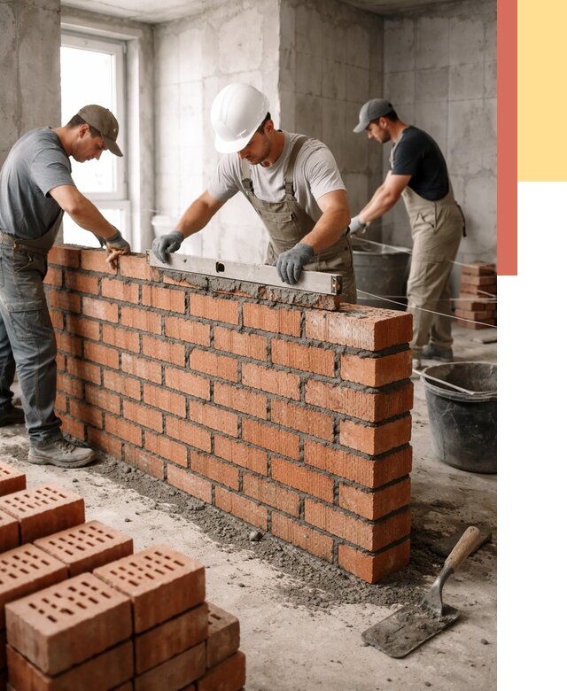 Кладка перегородок из кирпича в Новоалтайске от 3578 руб. за м² | ОТДЕЛОЧНИК-Нвл