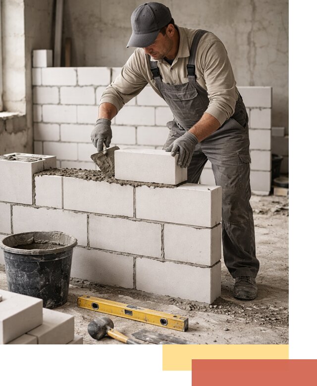 Кладка перегородок из силикатного блока в Новоалтайске