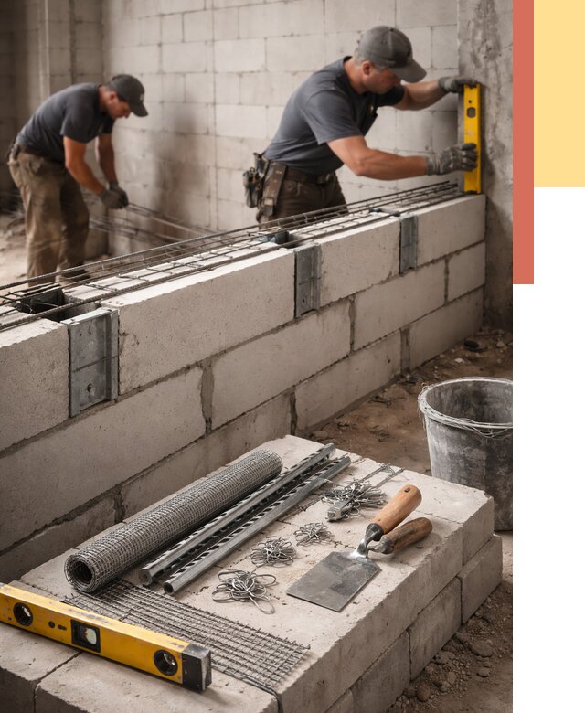 Армирование кладки перегородок в Новоалтайске от 767 руб. под ключ | ОТДЕЛОЧНИК-Нвл