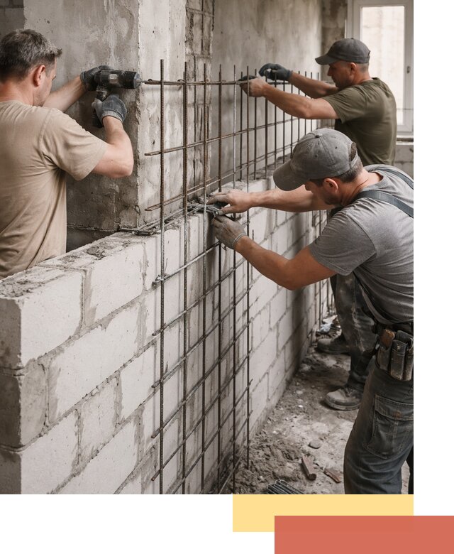 Армирование кладки перегородок в Новоалтайске профессионально и надёжно