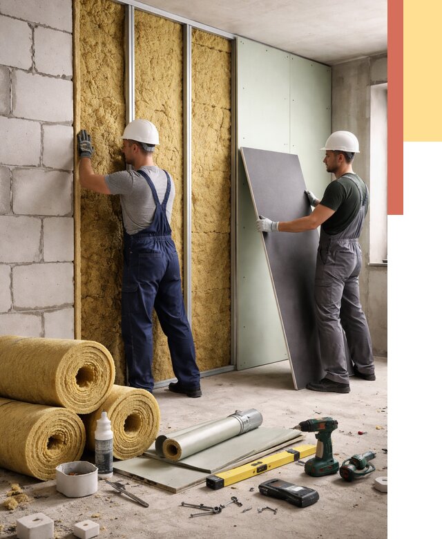 Шумоизоляция перегородок из блоков в Новоалтайске от 1891 руб./м² — быстро и недорого | ОТДЕЛОЧНИК-Нвл