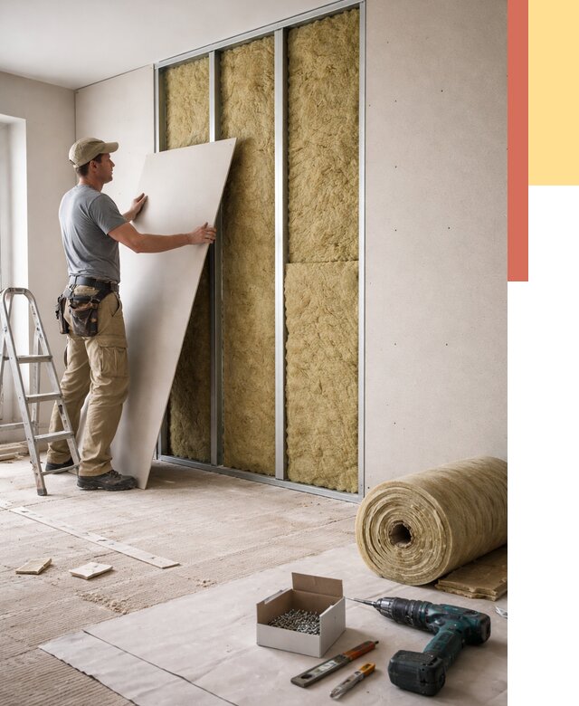 Перегородка из гипсокартона с шумоизоляцией в Новоалтайске от 3190 руб. | ОТДЕЛОЧНИК-Нвл