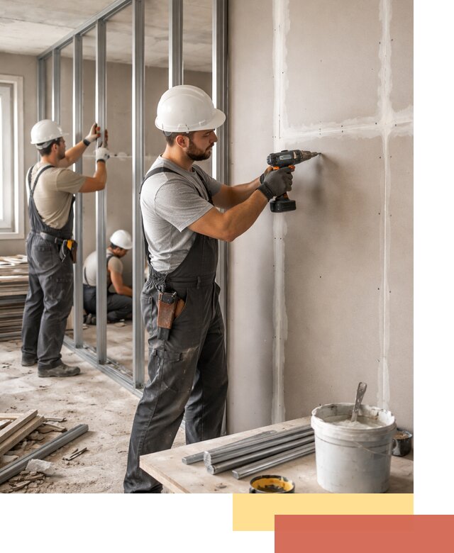 Перегородки из огнестойкого гипсокартона в Новоалтайске под ключ