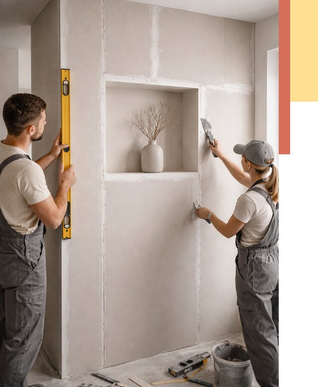 Перегородка из гипсокартона с нишей в Новоалтайске от 3323 руб. под ключ | ОТДЕЛОЧНИК-Нвл