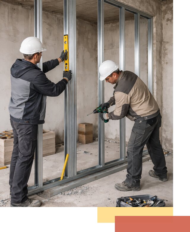 Монтаж каркаса перегородки из профиля в Новоалтайске