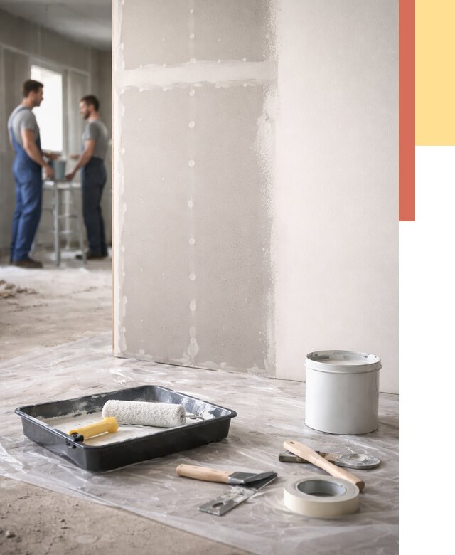 Покраска перегородок из гипсокартона в Новоалтайске от 4601 руб. под ключ | ОТДЕЛОЧНИК-Нвл