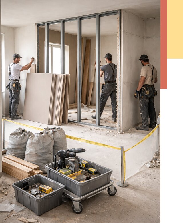 Перенос гипсокартонной перегородки в Новоалтайске под ключ от 4601 руб. | Демонтаж и монтаж – ОТДЕЛОЧНИК-Нвл