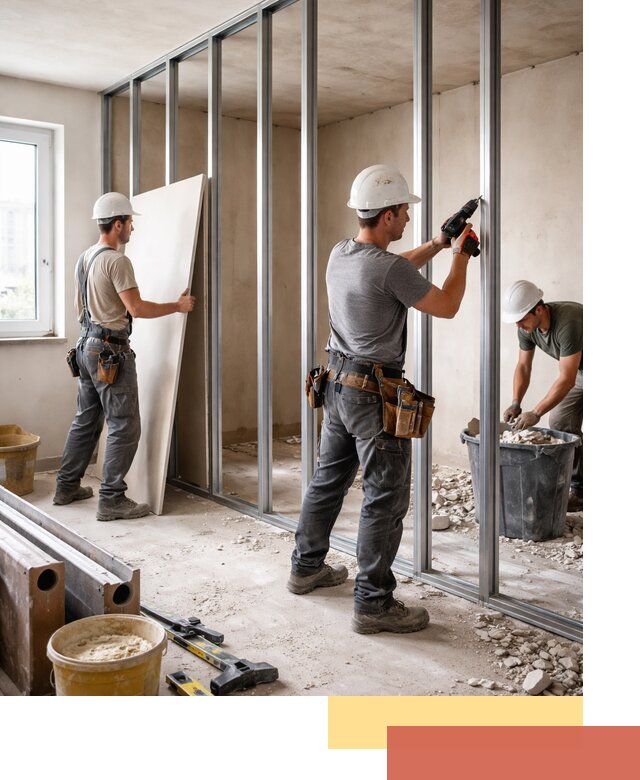 Перенос гипсокартонной перегородки в Новоалтайске профессионально и быстро