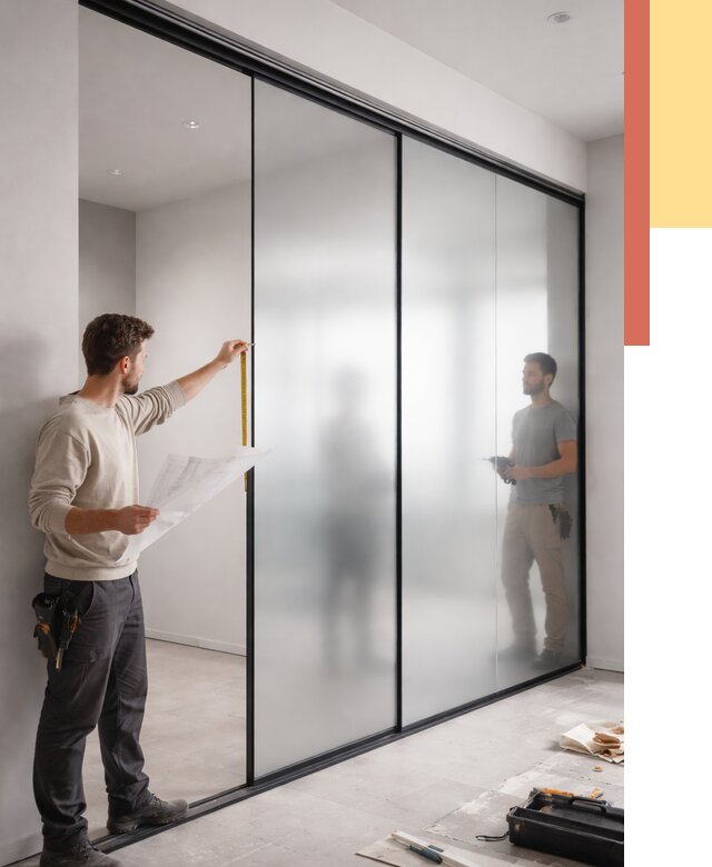 Матовые стеклянные перегородки в Новоалтайске от 8690 руб. — монтаж и установка | ОТДЕЛОЧНИК-Нвл