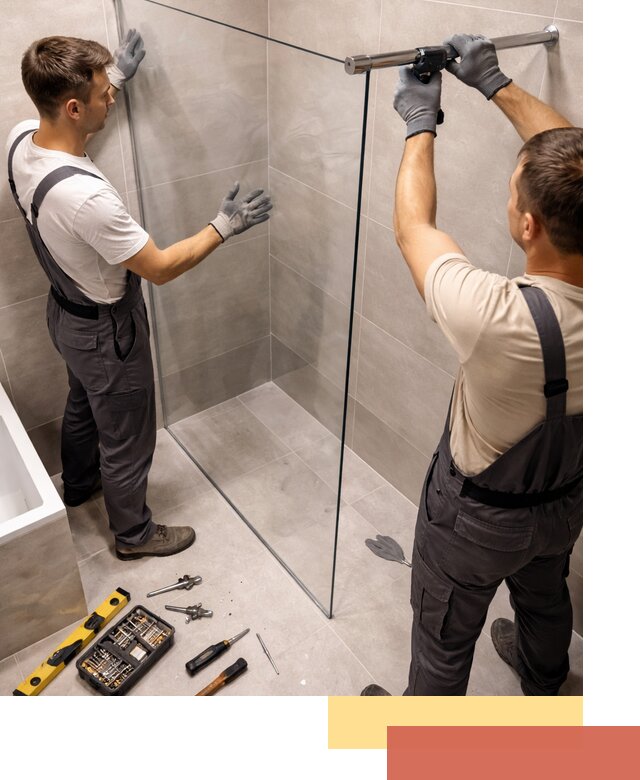 Стеклянные перегородки для душа в Новоалтайске — изготовление и монтаж