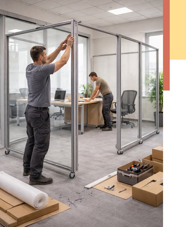 Мобильные офисные перегородки в Новоалтайске от 12780 руб. — установка под ключ | ОТДЕЛОЧНИК-Нвл