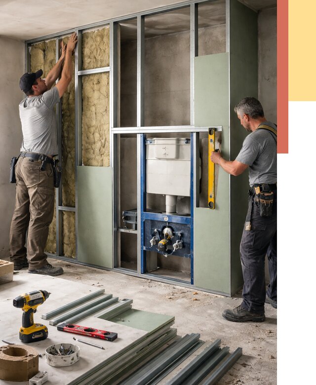 Установка сантехнических перегородок в Новоалтайске от 8690 руб. | ОТДЕЛОЧНИК-Нвл