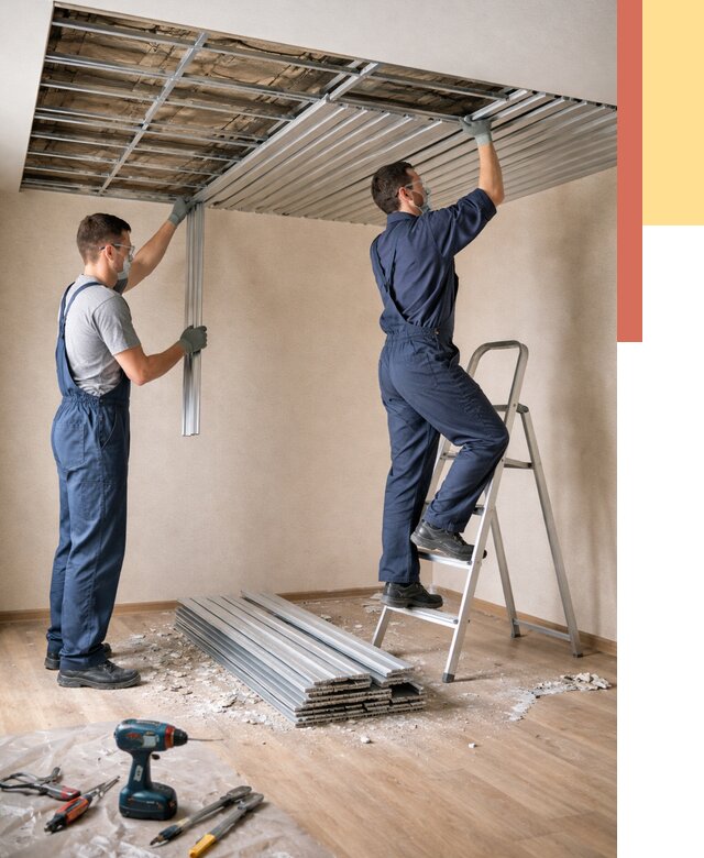 Демонтаж реечного потолка в Новоалтайске от 4601 руб. быстро и недорого | ОТДЕЛОЧНИК-Нвл