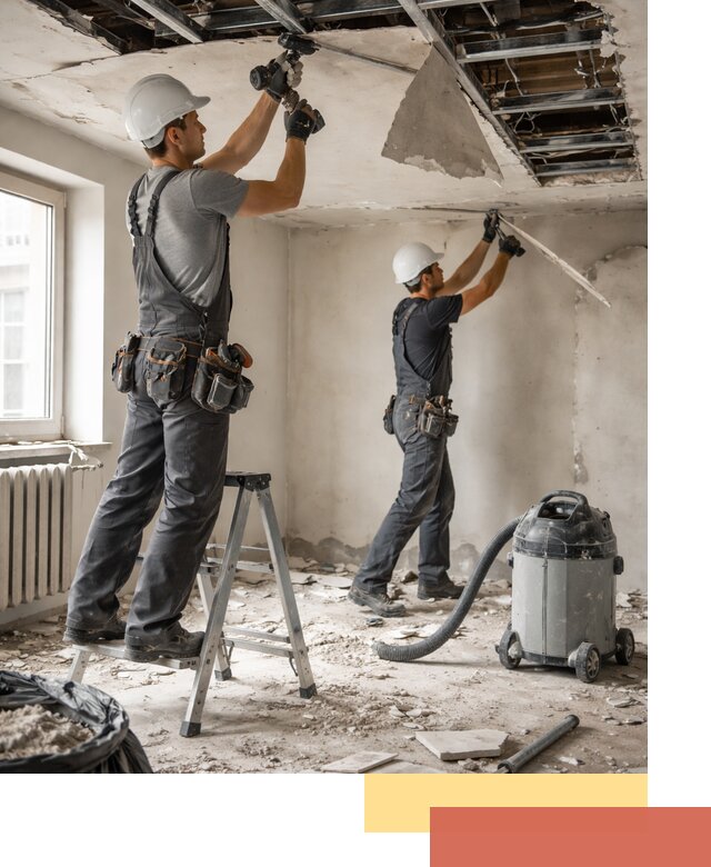 Демонтаж гипсокартонного потолка в Новоалтайске быстро и аккуратно