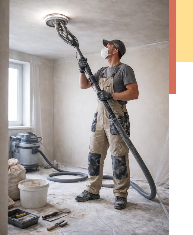 Шлифовка потолка в Новоалтайске от 3578 руб. — услуги шлифования потолка | ОТДЕЛОЧНИК-Нвл