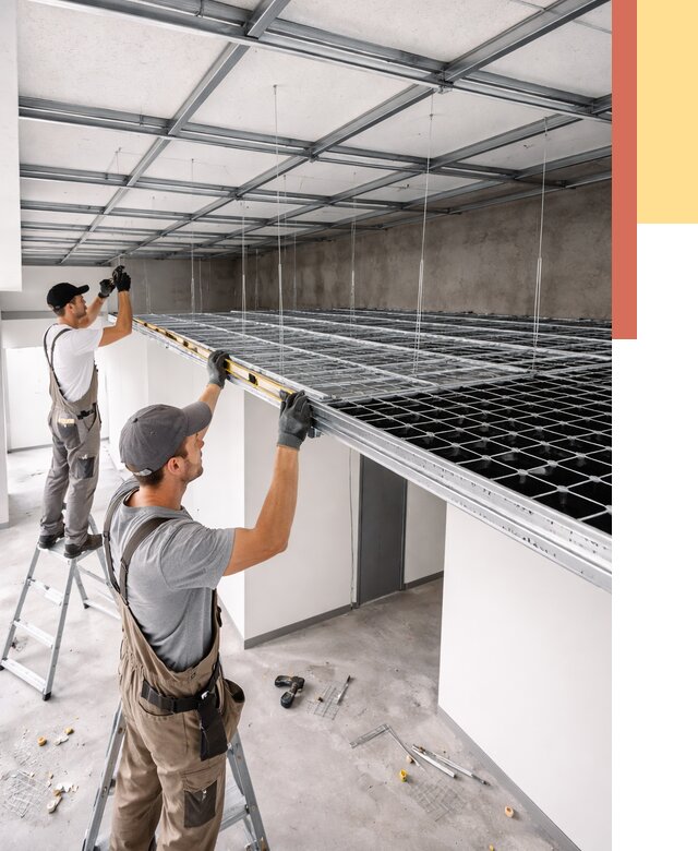 Монтаж потолка грильято в Новоалтайске от 460 руб./м² — быстрая сборка под ключ | ОТДЕЛОЧНИК-Нвл