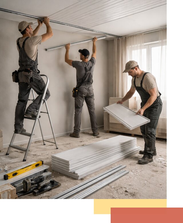 Монтаж потолка из ПВХ панелей в Новоалтайске оперативно и качественно