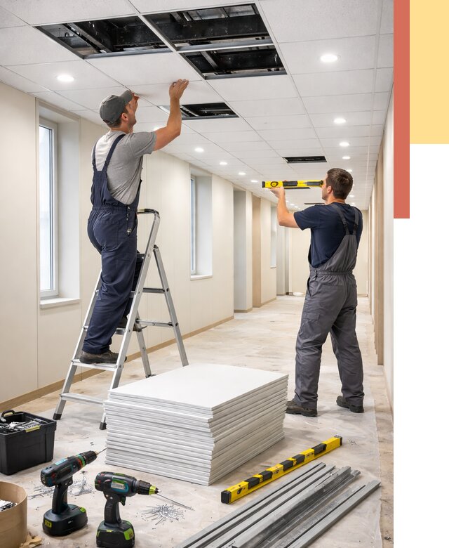 Ремонт потолка Армстронг в Новоалтайске от 4601 руб. — быстро и недорого | ОТДЕЛОЧНИК-Нвл