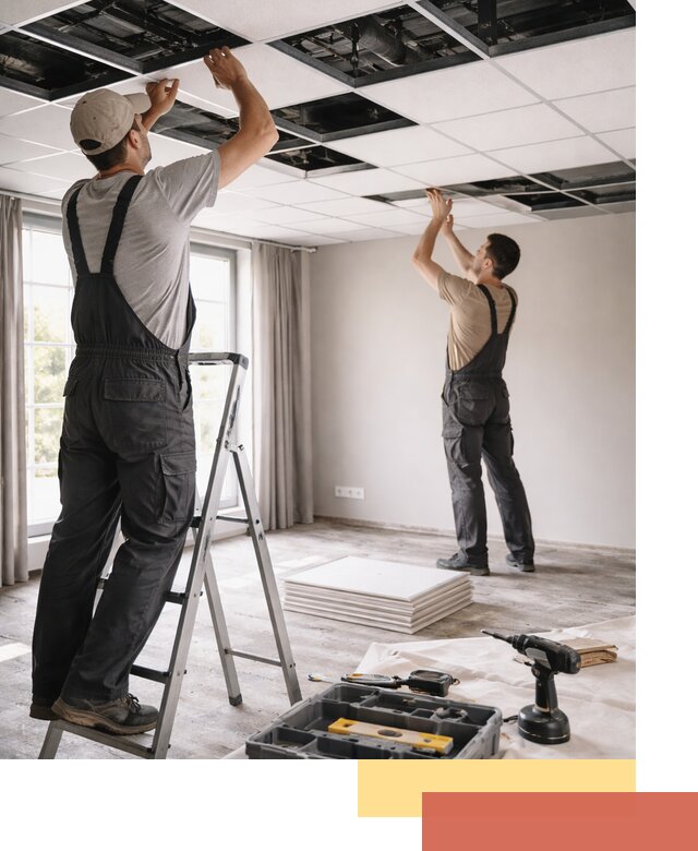 Замена плит подвесного потолка в Новоалтайске быстро и качественно