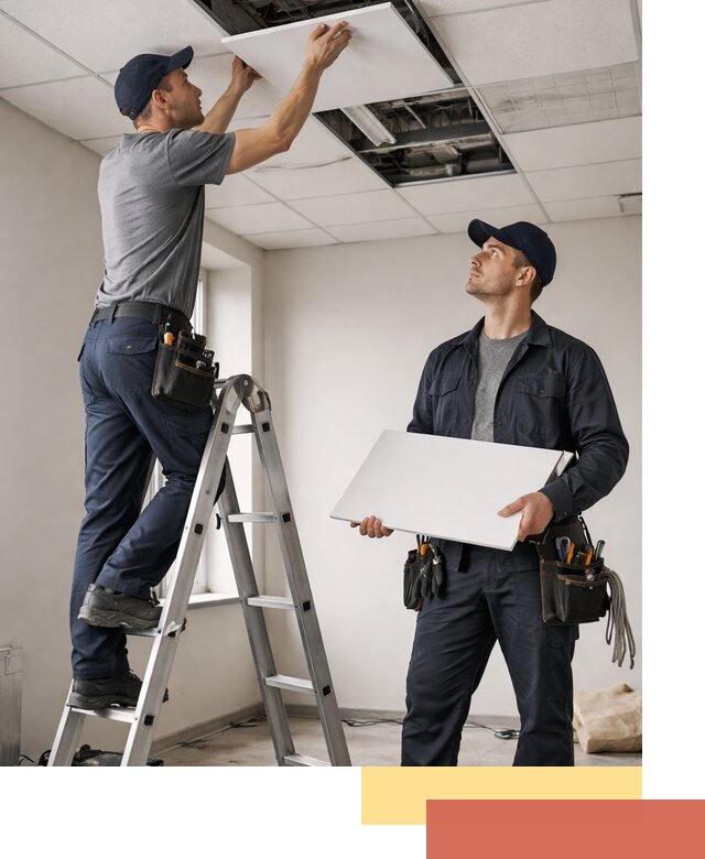 Обслуживание подвесного потолка в Новоалтайске — ремонт и чистка